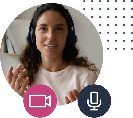 A phot of a woman engaged in a video call.