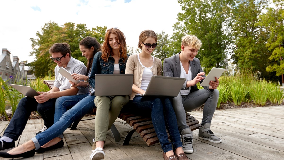 Students completing their student voice surveys