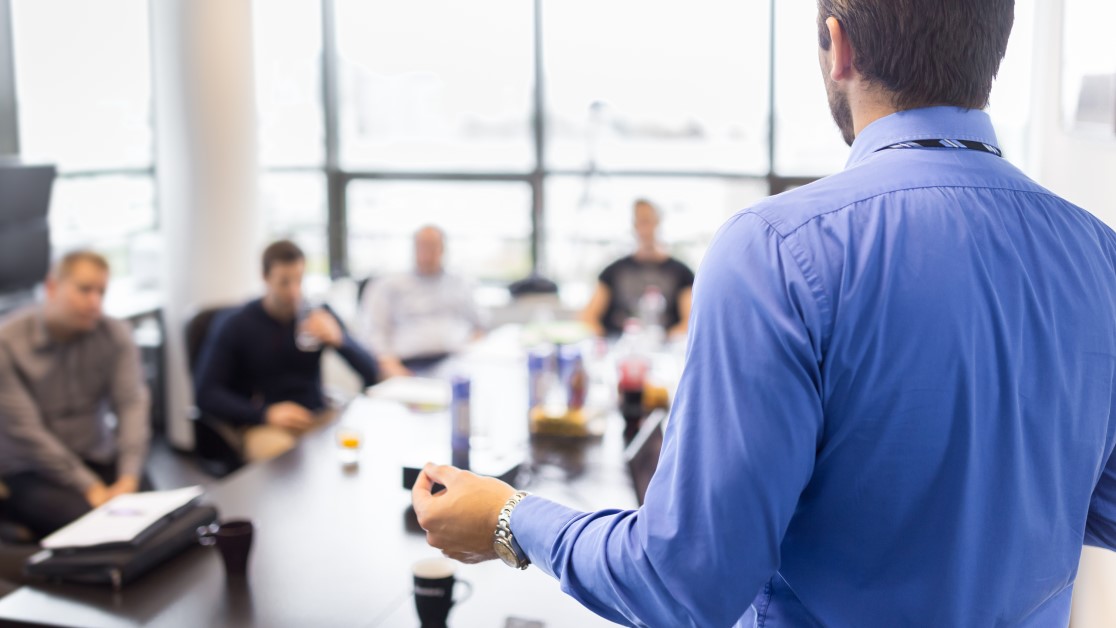 Man running a training workshop