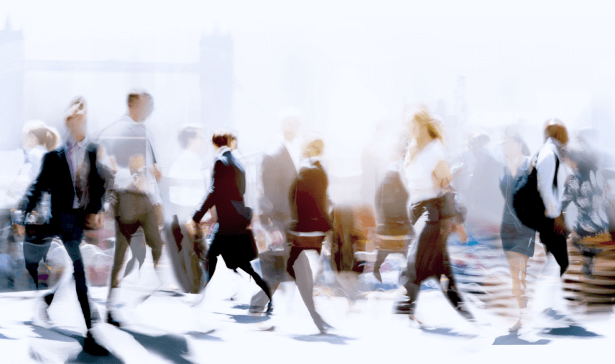Image of a crowd of pedestrians walking in a city, to illustrate the concept of public consultation