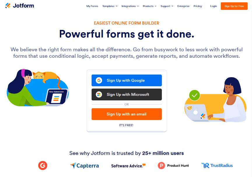 Jotform survey tool screenshot 28/10/2024