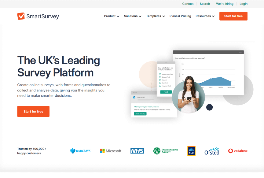 SmartSurvey survey tool screenshot 28/10/2024
